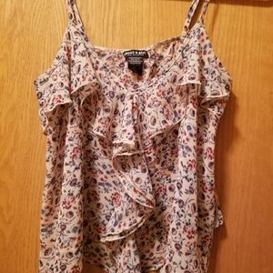 Flower theme crop top with ruffles